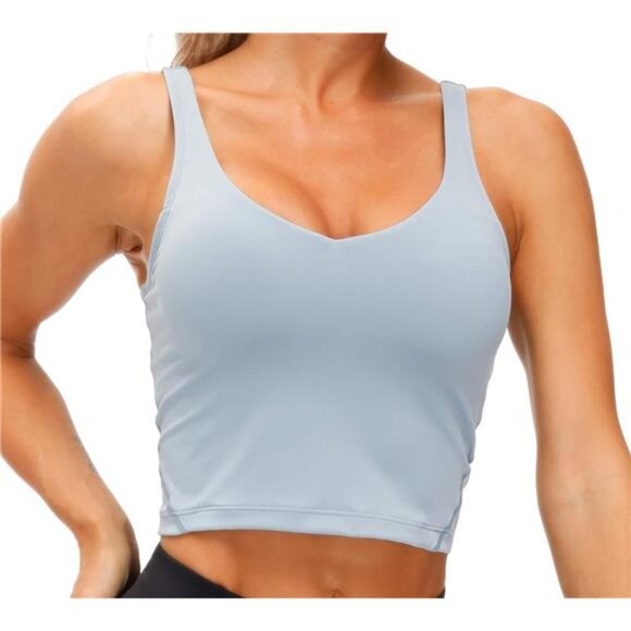THE GYM PEOPLE Womens' Sports Bra Longline Wirefree Padded with Medium Support - Picture 4 of 7
